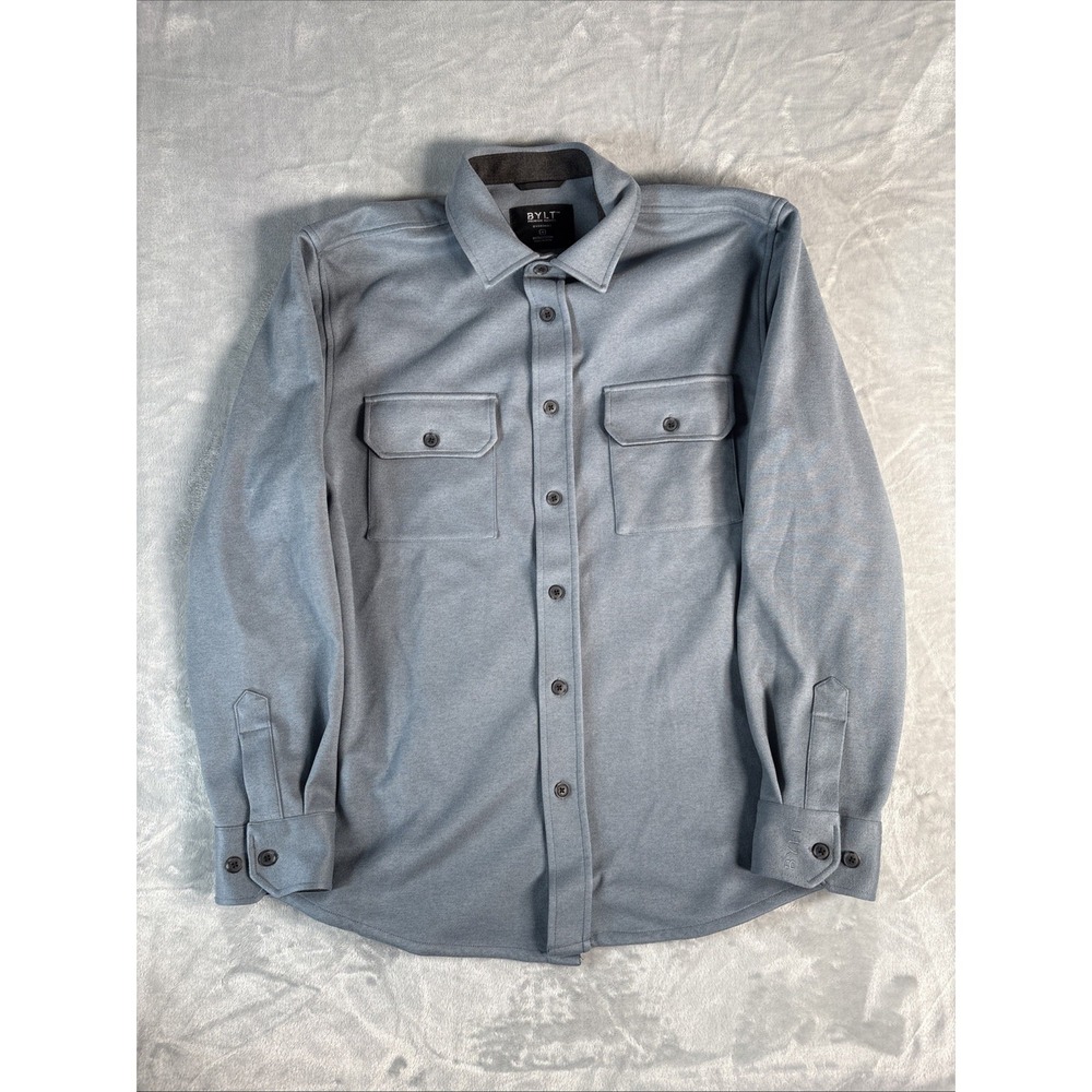BYLT Basics Men's Long-Sleeve Button-Down Shirt in Gray